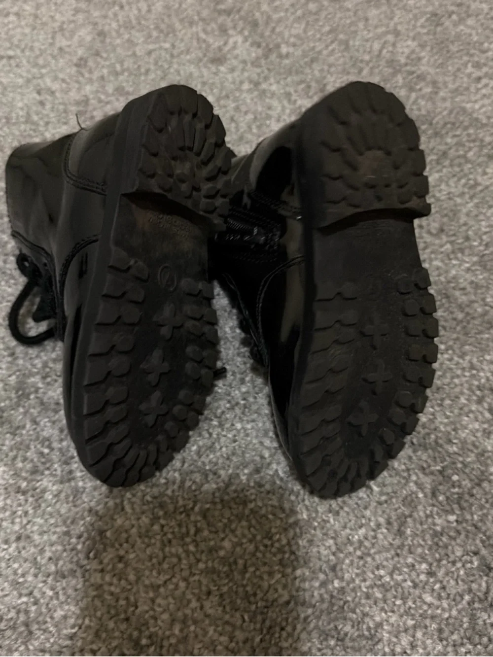 Old Navy Black Patent Lace-Up Boots